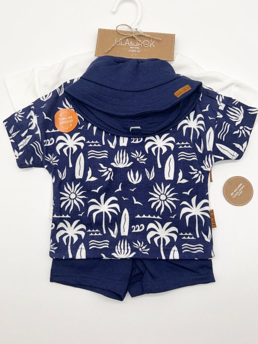 NWT Lila & Jack Boys 9-12M 4pc Tropical Outfit set